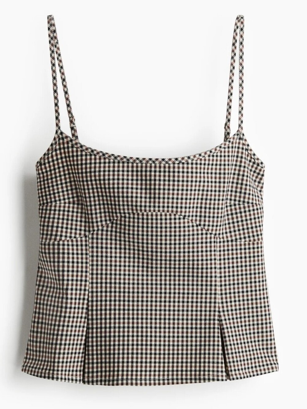 H&M Divided Checked Spaghetti Strap Fitted Tank Top Size XS